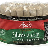 Melitta natural brown coffee filters for flat bottom drip brewing