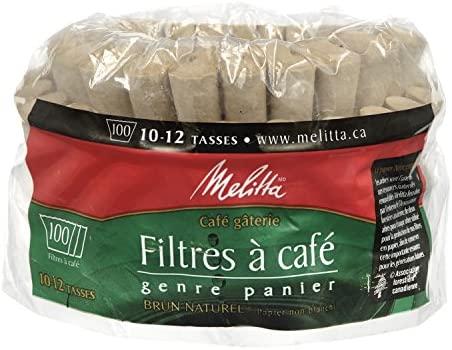 Melitta natural brown coffee filters for flat bottom drip brewing