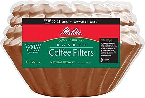 Melitta natural brown coffee filters for flat bottom drip brewing