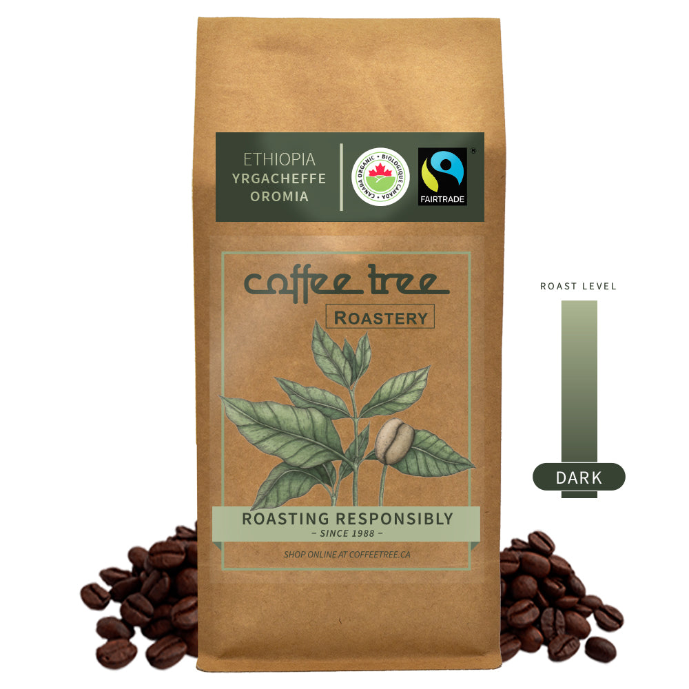 Coffee Tree Roastery Bag of Ethiopia Yrgacheffe Oromia Dark coffee beans