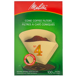Melitta natural brown coffee filters for pour over and drip brewing