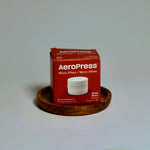 AeroPress micro-filters 350 pack box for clean, grit-free coffee brewing