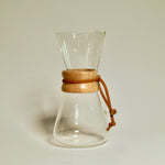 Chemex 3 cup glass pour over coffee maker with wood collar and leather tie