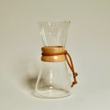 Chemex 3 cup glass pour over coffee maker with wood collar and leather tie