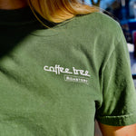 Coffee Tree Roastery t-shirt with minimalist front logo in soft heavyweight cotton