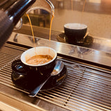 Espresso shot being pulled to showcase balanced flavour profile