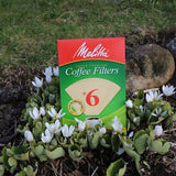 Melitta natural brown coffee filters for pour over and drip brewing